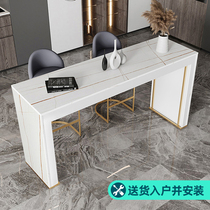 Light Extravagant Terrace Table Home Open Kitchen Middle Island Table Dining Table Integrated Modern Minima Rock Plate High Foot Table