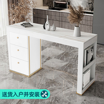 Modern minimalist light and luxurious rock plate bar table Home Kitchen Open Middle Island Table Integrated With Drawer Strip Table