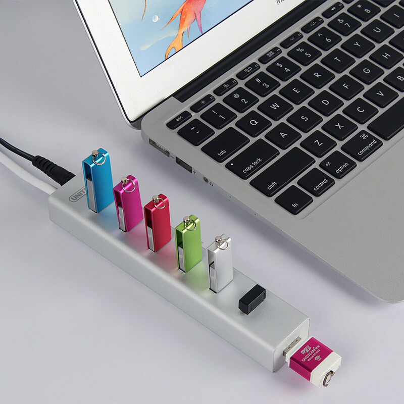UNITEK USB3.0 splitter high-speed expansion 7-port HUB with 5V4A power supply Y-3090BSL