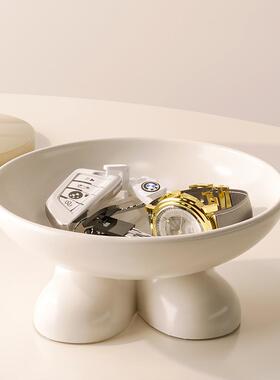 高级感玄关钥匙收纳摆件首饰托盘陶瓷客厅桌面入户门口鞋柜置物架