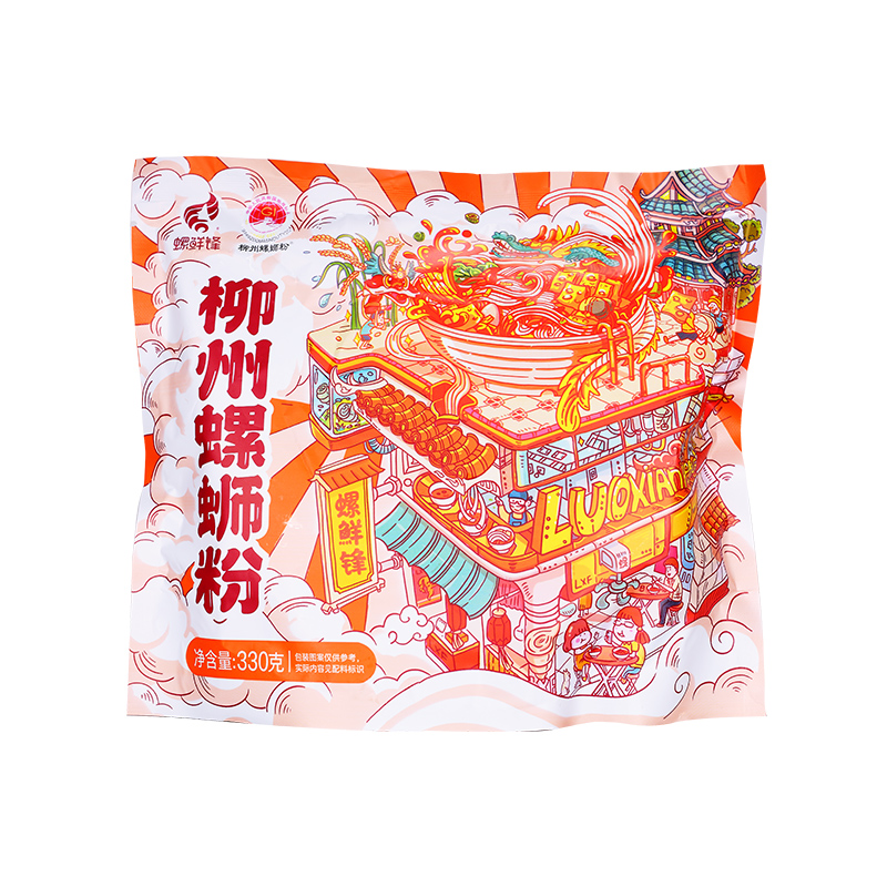 螺鲜锋旗舰店柳州螺蛳粉螺鲜锋正宗螺狮粉330g*5袋速食螺丝粉米粉方便面酸辣粉3