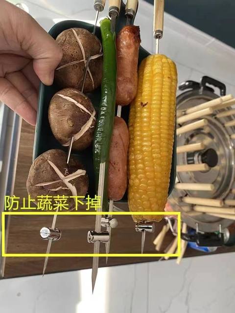 Ceiling stove bamboo skewer clip buckle anti-slip barbecue falling off