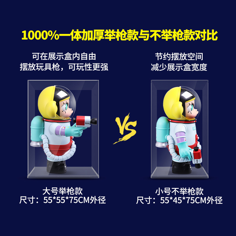 乐一百用泡泡玛特1000%MOLLY穆夏400%常沙娜敦煌公主亚克力展示盒 - 图2