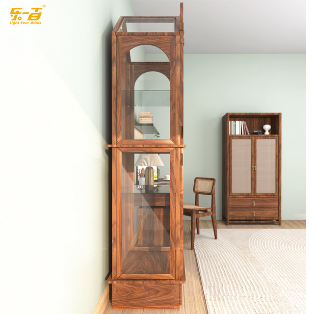 LYB Le Hundred suitable for Lego Harry Potter series Eris Magic Mirror Storage Solid Wood Display Cabinet