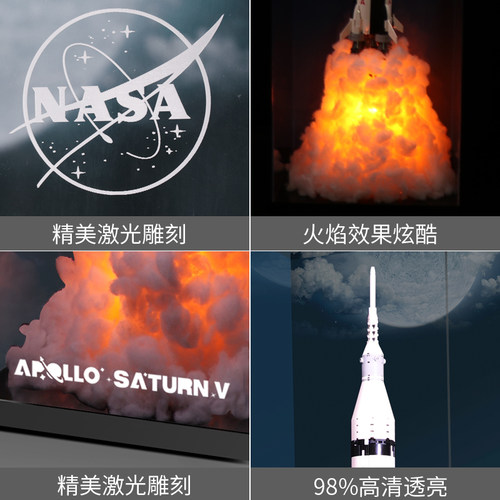 LYB适用乐高21309阿波罗土星五号乐高92176火箭亚克力高透展示盒 - 图2