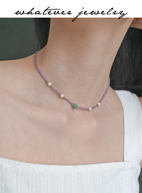 原创小众国风新中式天然石项链