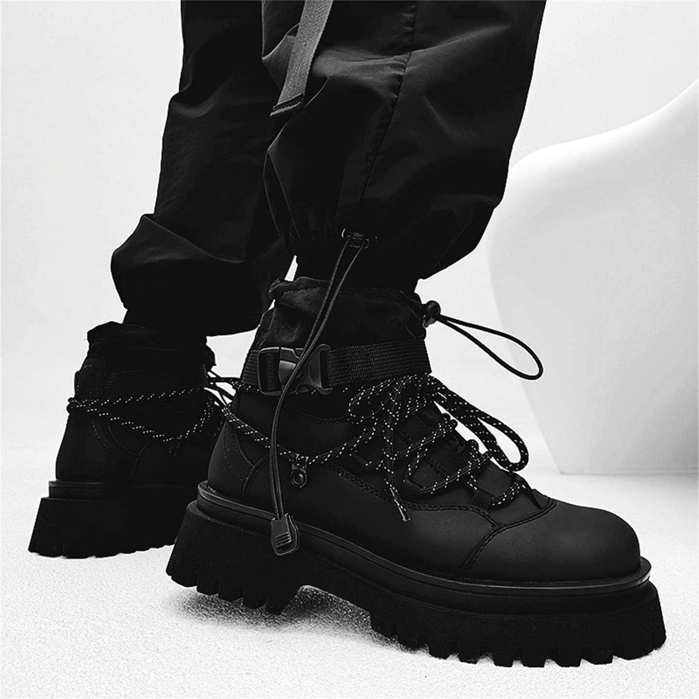 潮牌马丁靴男复古机能风户外休闲工装靴子英伦加绒真皮厚底登山靴,淘宝优惠券,粉丝福利购,淘宝优惠卷