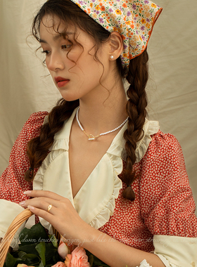 AIR-HORIZON珍珠女OT扣吊坠项链