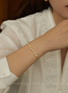 AIR-HORIZON女金属珍珠点钻手链