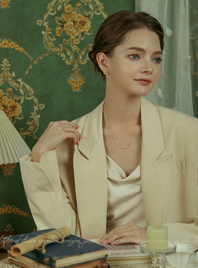 AIR-HORIZON纯银绳结微笑项链女