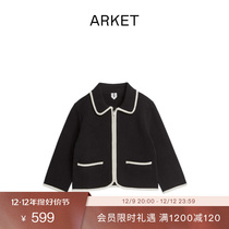 ARKET Girls dress pure cotton Short Flap Zipper Knit Jacket Jacket 2023 Autumn Fit 1127298001