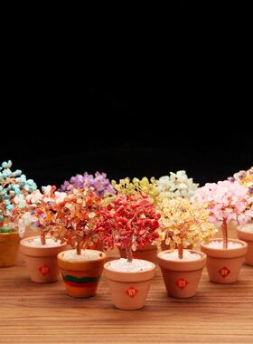 天然水晶树财富树装饰品家庭装饰品开幕礼品电视柜酒柜工艺品钱树