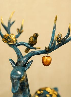 欧式鹿客厅酒柜电视柜装饰品摆件创意家居工艺品新婚结婚送礼精品