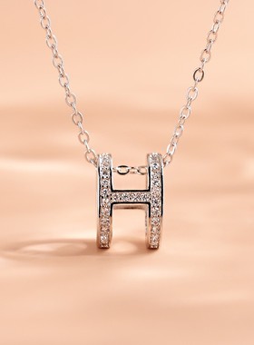 Aholic字母H吊坠项链日韩饰品网红款ins锁骨链女时尚小众设计颈链