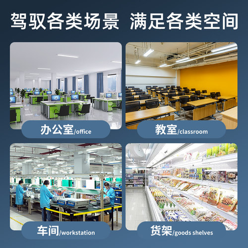 超亮led长条灯办公家用一体条形节能日光灯全套三防照明净化灯管 - 图1