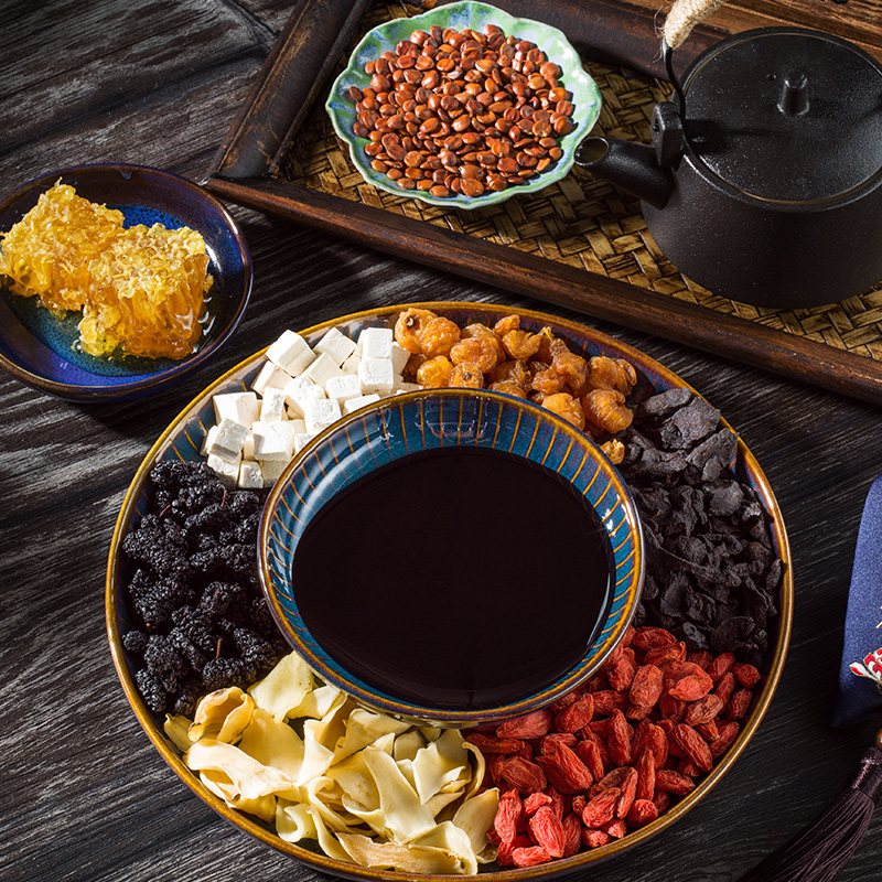 【天猫U先】正宗酸枣仁茯苓膏晚安茶泡水喝睡前山药膏方茶正品 - 图0