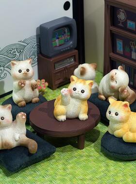 如意猫咪办公桌面装饰汽车摆件解压闺蜜文创