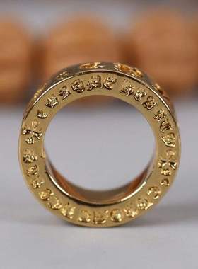 意大利8K工艺保色六字箴言跑环卡扣金刚星月猴头百香金属金色配饰