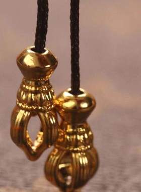 意大利8K工艺金刚杵弟子珠吊坠金刚星月猴头百香金属金色文玩配饰