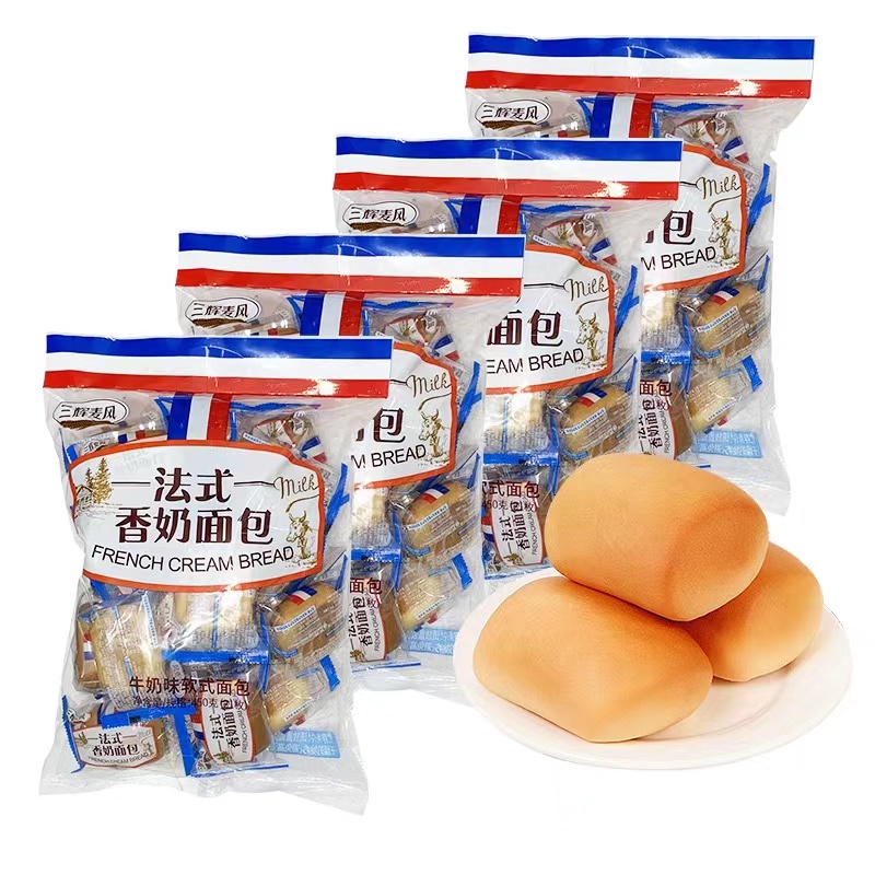 三辉麦风法式香奶面包牛奶味软式300g1袋包邮 早餐休闲小零食袋装 - 图3