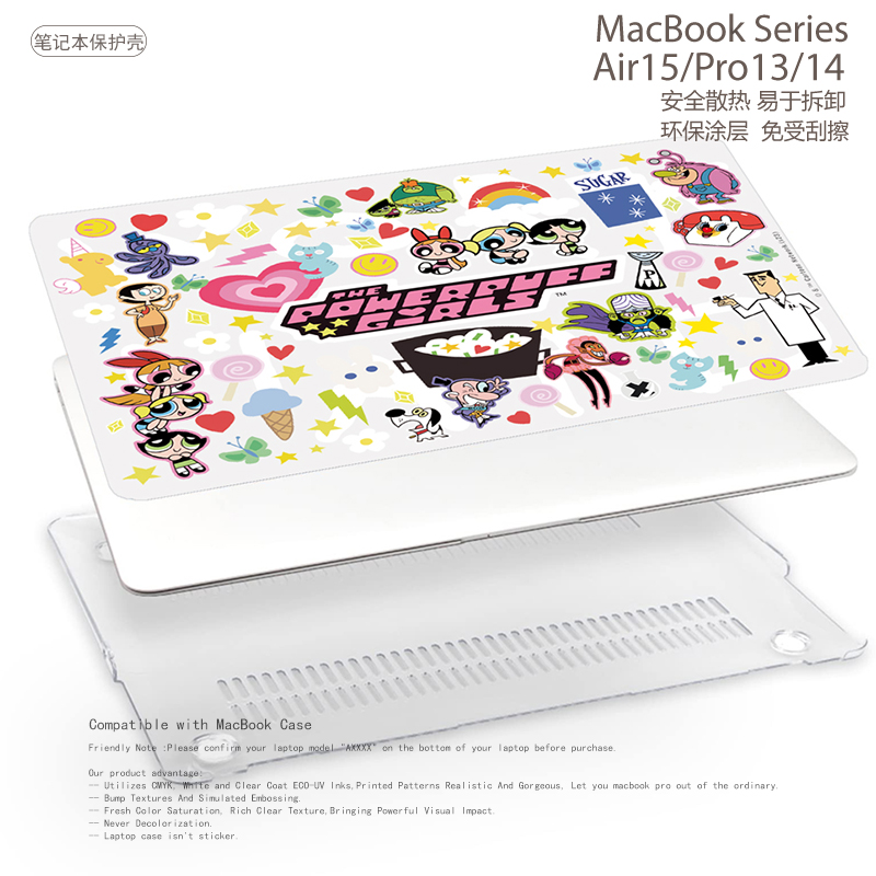 卡通小众可爱简约个性美式笔记本电脑保护壳适用苹果Macbook case保护壳硬壳M3 Pro14/16套M2 air13.3/15.3-图2