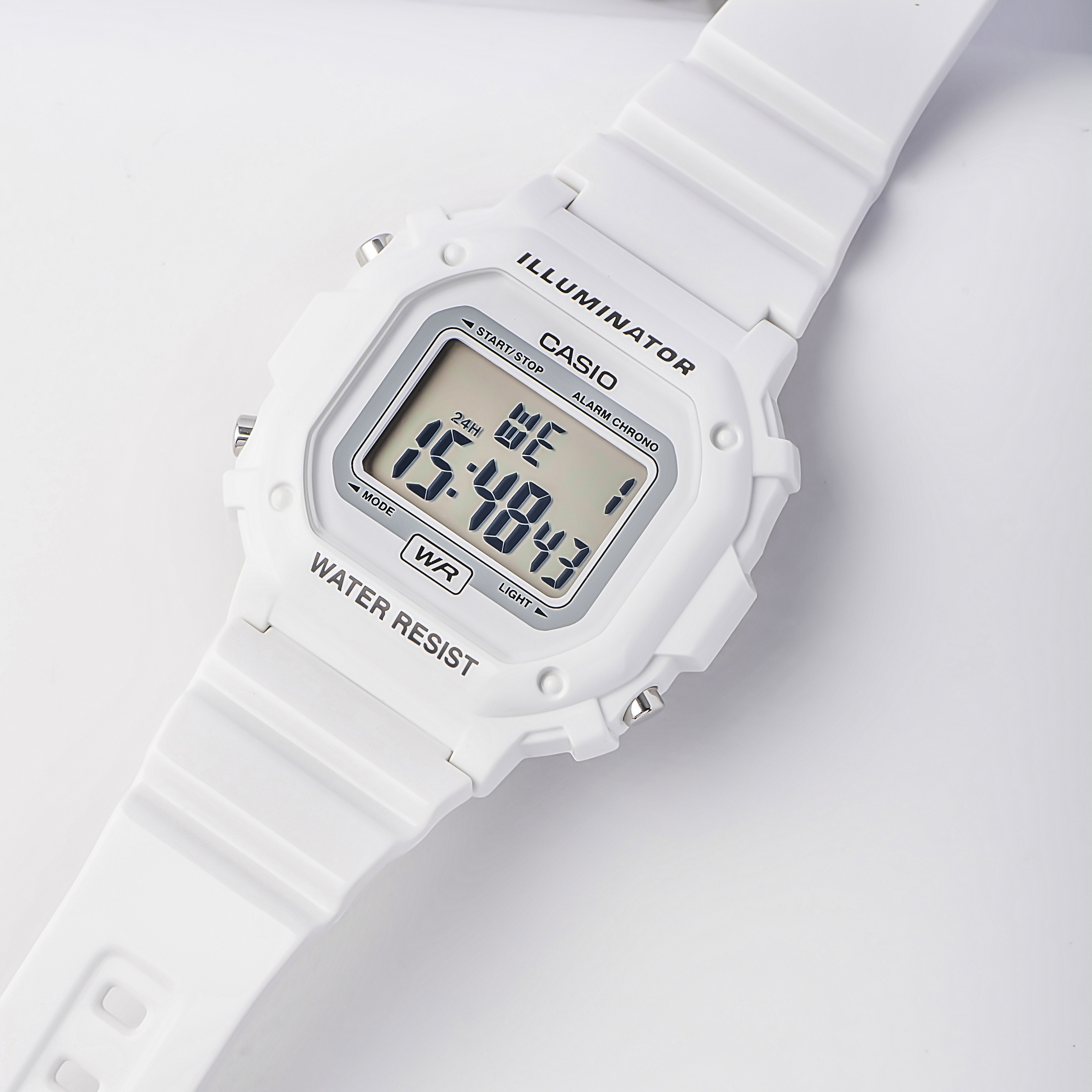 Casio/卡西欧Vintage撞色轮廓线数显小方块防水运动表F-108WH-2A2 - 图1