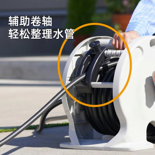 日本takagi极光水星园艺浇花水管收纳架卷管器自动回收伸缩收卷器 - 图1