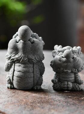 可爱卡通吹泡泡龙可养茶宠摆件创意潮玩茶桌茶台鱼缸造景桌面装饰