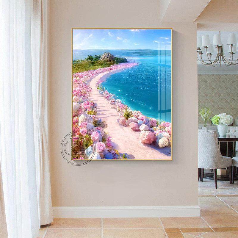 钻石画手工diy玫瑰海岸唯美风景砖石贴画女孩卧室点钻十字绣治愈,淘宝优惠券,粉丝福利购,淘宝优惠卷