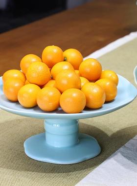 青瓷陶瓷摆件香炉佛具套装圣水杯供碗陶瓷高脚果盘中式五供烛台