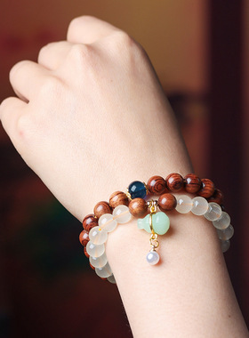 福禄款DIY黑花梨手链文玩厂家批发规格0.8男女装饰品中国风念珠