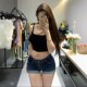 Li Li Clothing sexy low-waist hot diamond cuffed hip denim shorts for women 26 summer new tall and slim pants hot