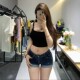 Li Li Clothing sexy low-waist hot diamond cuffed hip denim shorts for women 26 summer new tall and slim pants hot