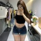 Li Li Clothing sexy low-waist hot diamond cuffed hip denim shorts for women 26 summer new tall and slim pants hot