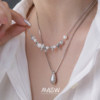 MASW original broken silver freshwater pearl necklace