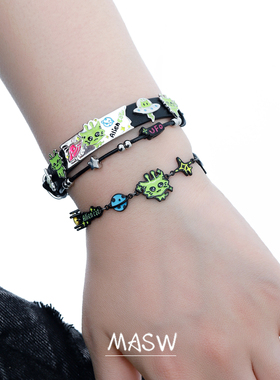 MASW麻秀高级感软萌外星猫手链