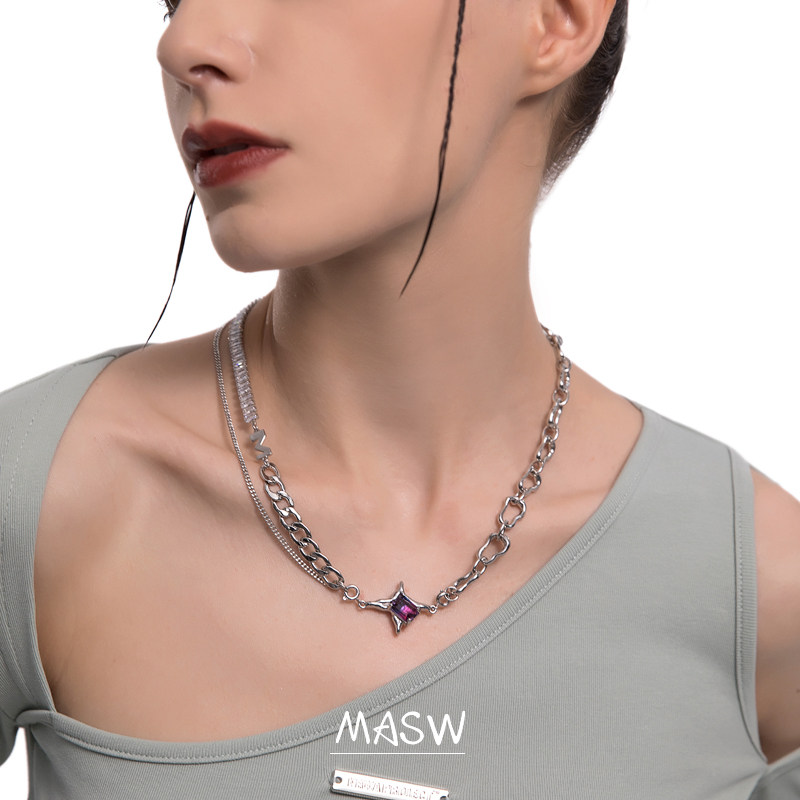 masw麻秀原创设计浮生梦彩色风颈链 麻秀项链