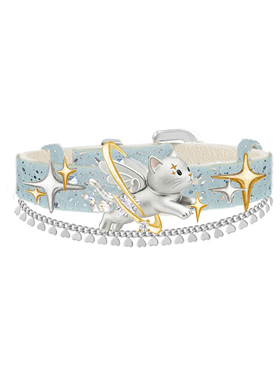 MASW甜酷小众天使猫咪芒星手环