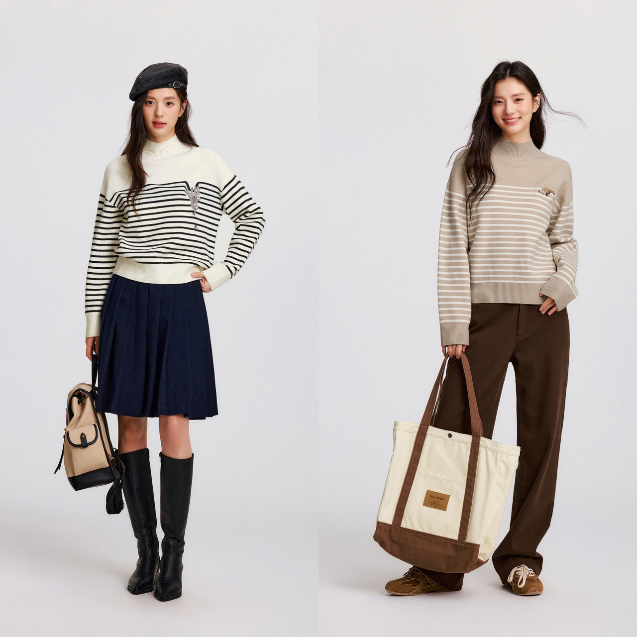 森柔毛衫|商场同款森马中国国家地理系列毛衣女2025冬新款条纹衫,淘宝优惠券,粉丝福利购,淘宝优惠卷