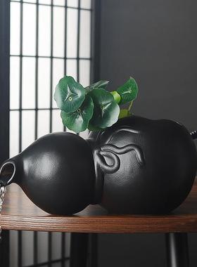 葫芦缸古法养鱼开口陶瓷罐流水摆件循环过滤配件庭院花园造景观