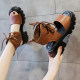 Korean style all-match thick heel Roman shoes 2022 summer new style