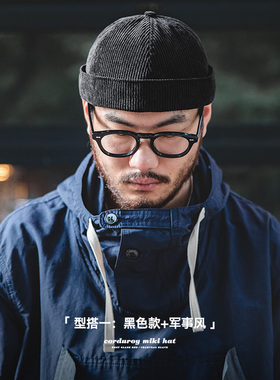 雅痞瓜皮帽马登男灯芯绒复古春秋