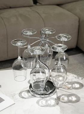 高档铁艺红酒杯架摆件家居饰品高脚杯倒挂餐厅酒柜装饰品置物架子