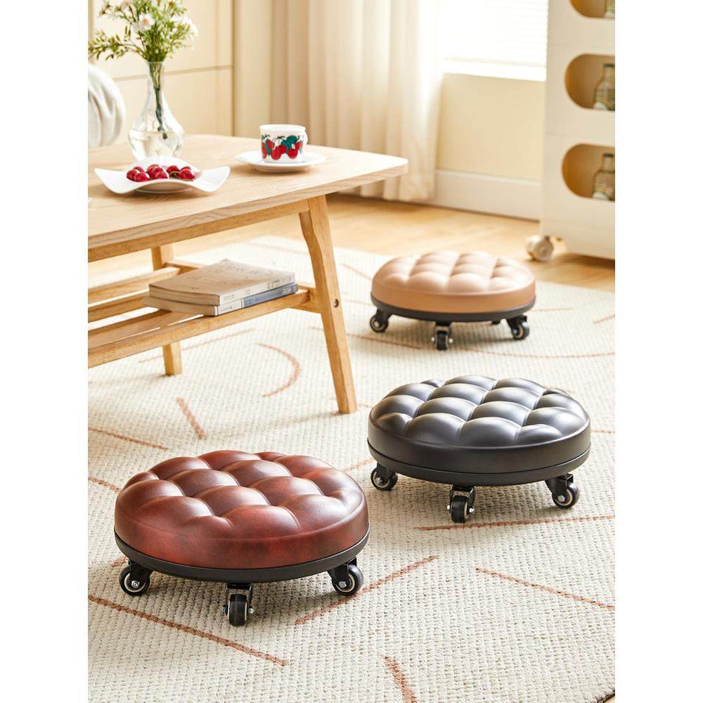 家用美缝凳子滑轮矮凳带轮小凳子带娃儿童学步凳可移动换鞋凳圆凳,淘宝优惠券,粉丝福利购,淘宝优惠卷