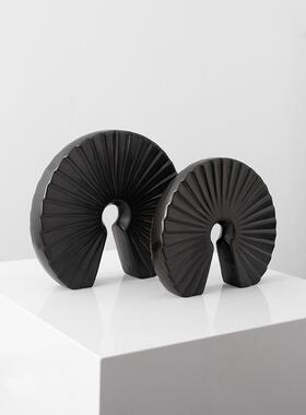 现代简约扇形陶瓷摆饰客厅酒柜电视柜装饰摆饰样板房会所柜子摆设