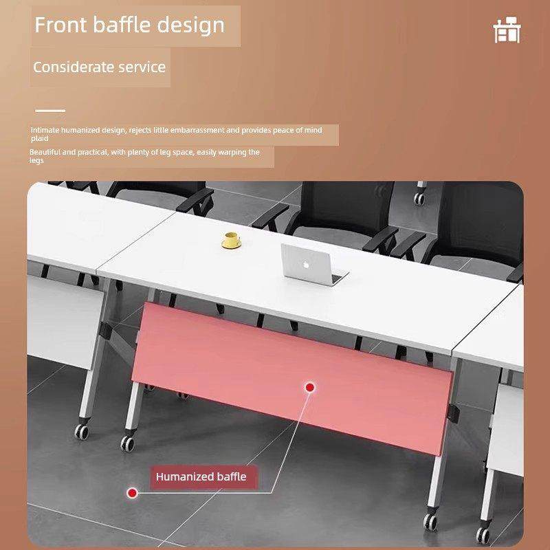折叠培训桌椅组合可拼接翻板桌移动长条桌辅导班课桌带轮会议桌椅,淘宝优惠券,粉丝福利购,淘宝优惠卷