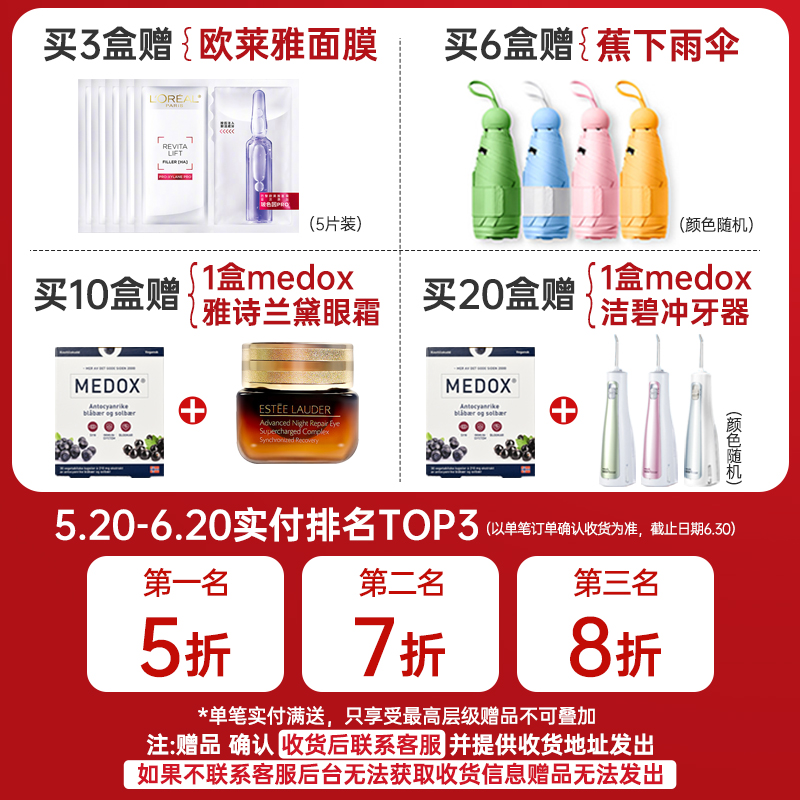 挪威MEDOX花青素官方旗舰店正品北欧越橘非葡萄籽原花青素胶囊-图0