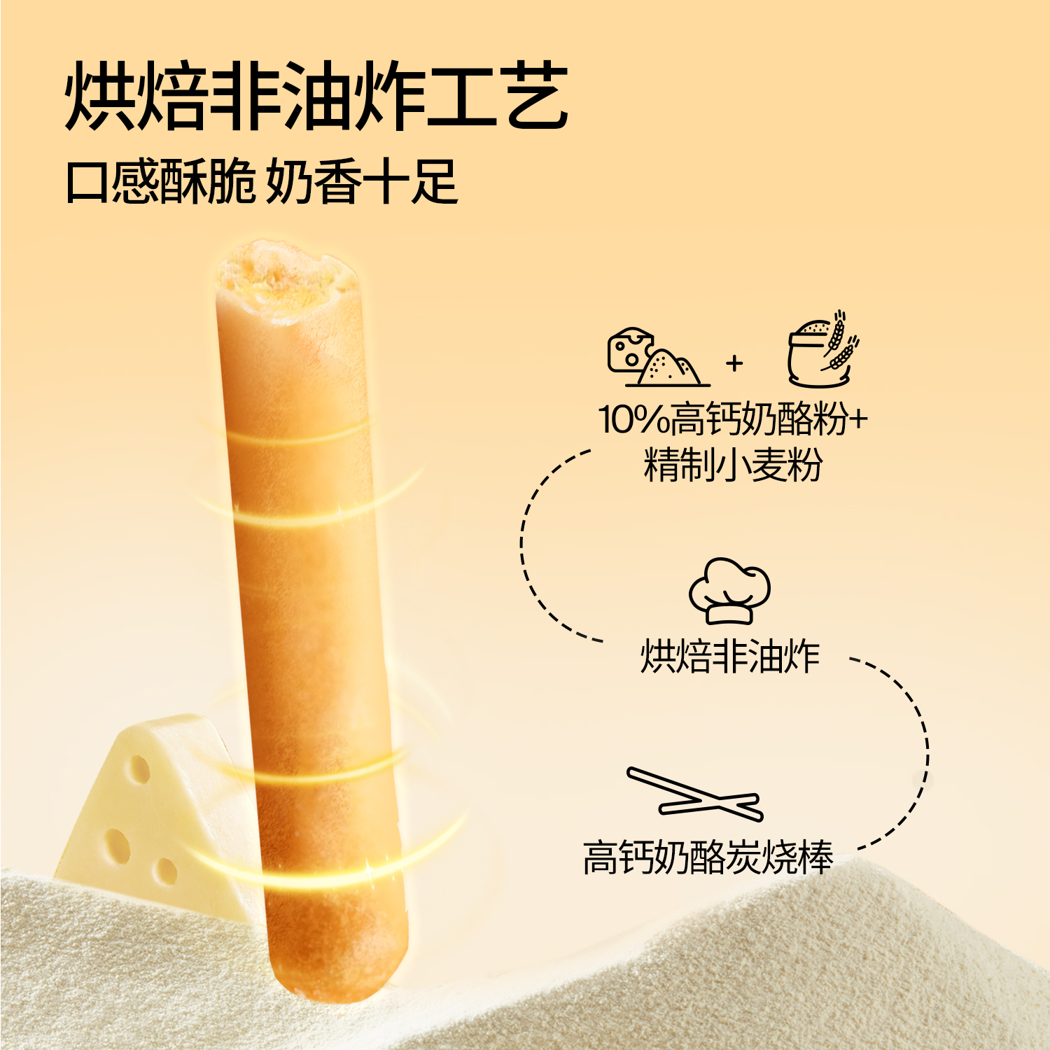 奶酪博士高钙炭烧棒无香精无防腐剂宝宝零食手指饼