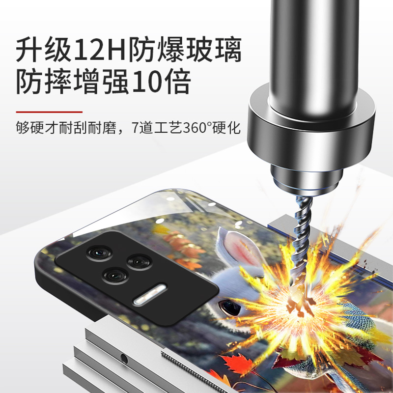 适用于红米k50手机壳redmik50至尊版新款保护套k50电竞版玻璃21121210C卡通图miuik50潮流红迷K50可爱hm潮流 - 图1