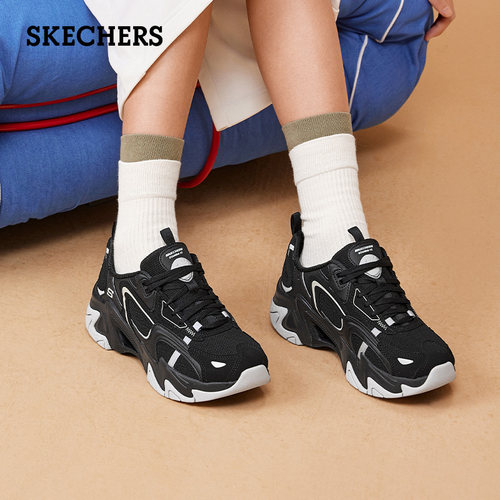 斯凯奇机甲鞋女鞋官方旗舰运动时尚潮流休闲鞋复古厚底舒适熊猫鞋 - 图2